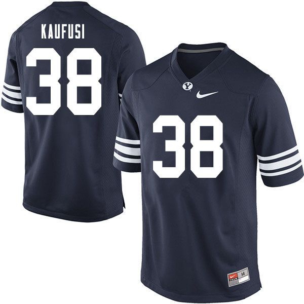 Men #38 Jackson Kaufusi BYU Cougars College Football Jerseys Sale-Navy - Click Image to Close